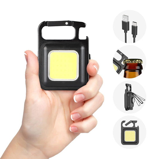 Mini LED COB Flashlight , Keychain Light, 500 Lumen Rechargeable Flashlights