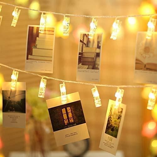 16 Photo Clip LED String Lights for Photo Hanging Birthday Festival Wedding Party for Home Patio Lawn Restaurants Home Decoration (Warm White)