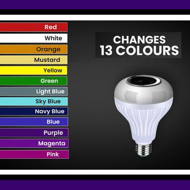 Colour Changing LED Bulb with Bluetooth Speaker & Remote