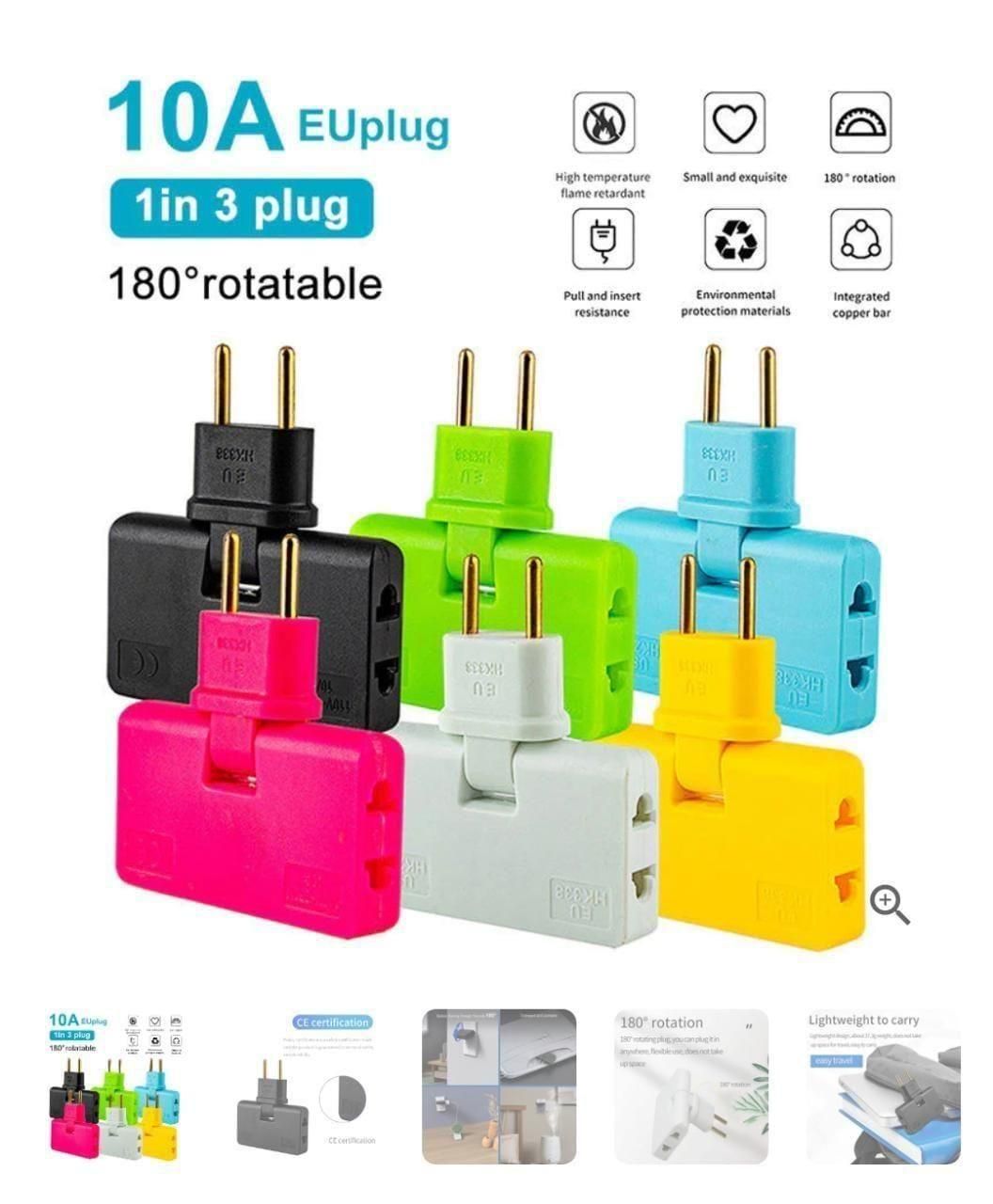 Rotatable Extension Plug 180 Degre (Pack of 2)